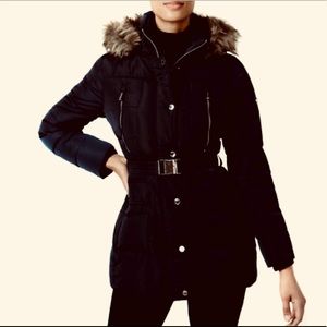 MICHAEL KORS DOWN COAT | faux fur hood